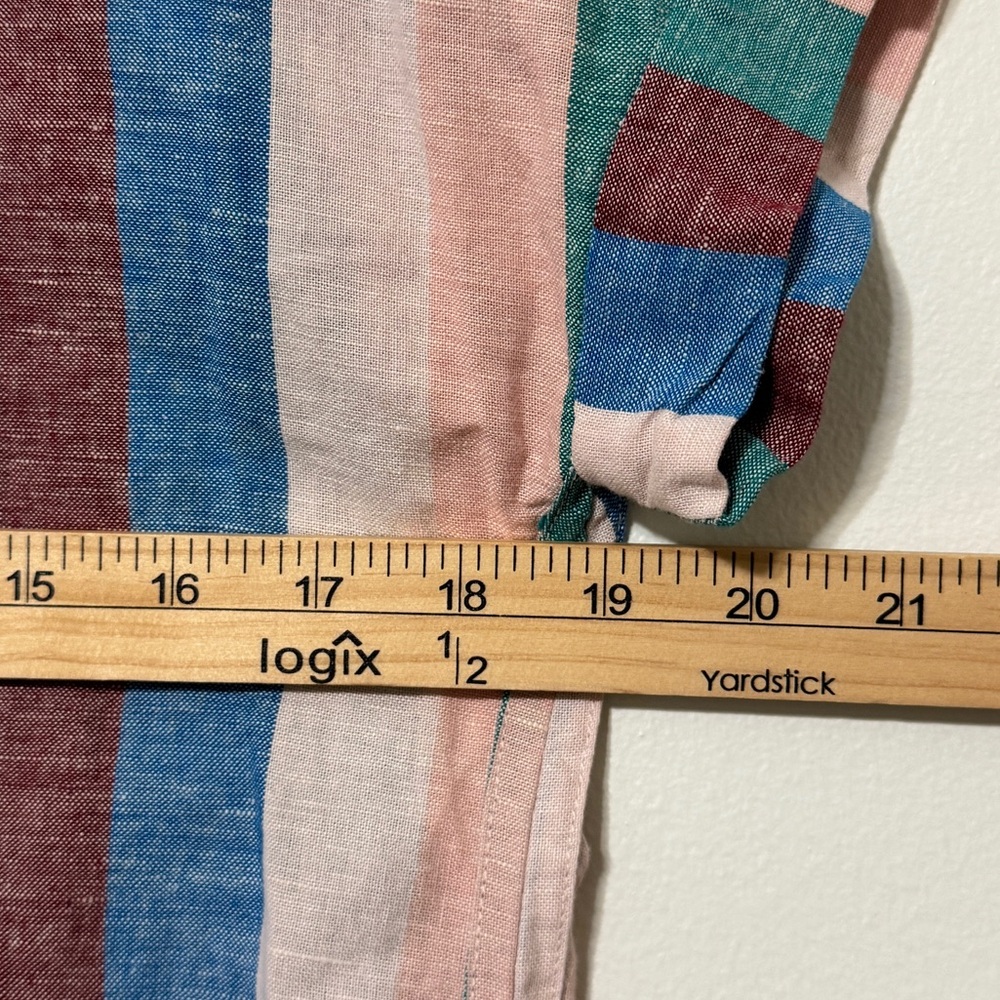Madewell Central Shirtdress in Flagstaff Stripe Size XS Oversized Linen Button - Picture 6 of 8